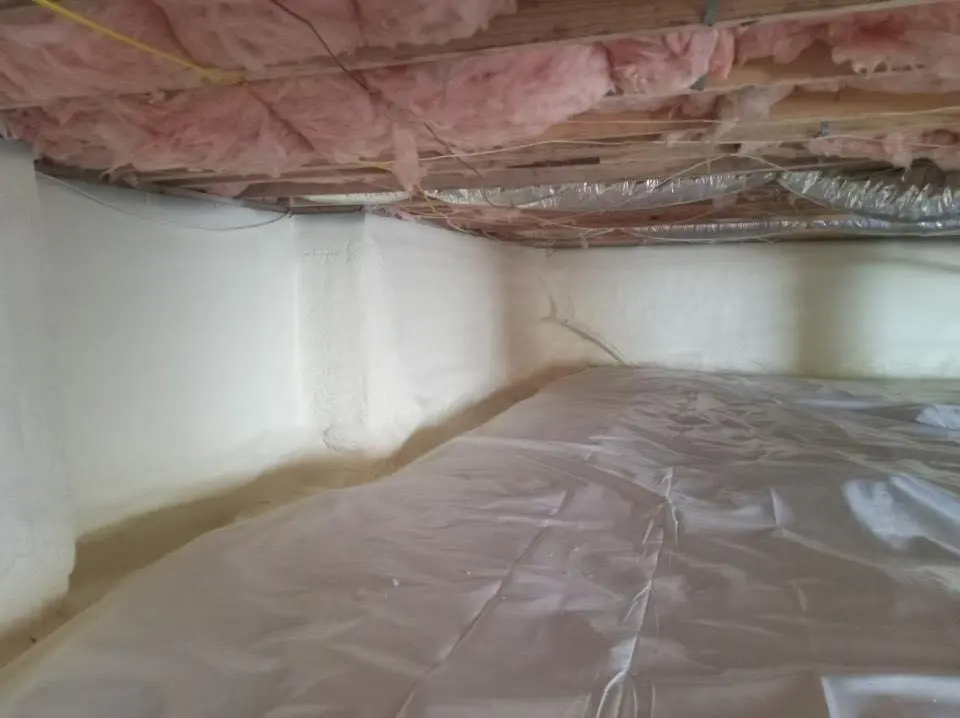Crawl space encapsulation with closed-cell spray foam for Attic Insulation in Center